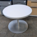 24" White Hightower Accent Side End Table w/ Silver Frame